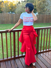 Load image into Gallery viewer, Red Ruffle Trousers