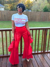 Load image into Gallery viewer, Red Ruffle Trousers