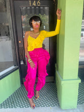 Load image into Gallery viewer, Ruffle Me Pink Joggers (Hot Pink)