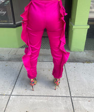Load image into Gallery viewer, Ruffle Me Pink Joggers (Hot Pink)