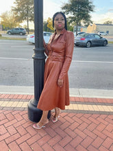Load image into Gallery viewer, The Faux Leather Skirt Set (Brown)