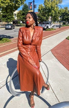 Load image into Gallery viewer, The Faux Leather Skirt Set (Brown)