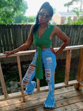 Load image into Gallery viewer, High Waisted BB Jeans (Light Denim)