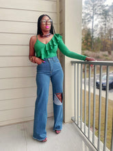 Load image into Gallery viewer, Ripped Mom Jeans (Medium Blue)