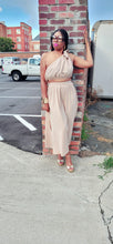 Load image into Gallery viewer, One Shoulder 2PC Skirt Set (Beige)