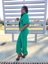Load image into Gallery viewer, Green Crop Jacket Pant Set (Kelly Green)