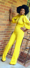 Load image into Gallery viewer, The Semi Sheer Mesh Bodice Jumpsuit (Yellow)