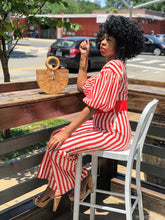 Load image into Gallery viewer, The Bubble Sleeve Jumpsuit (Red/White)