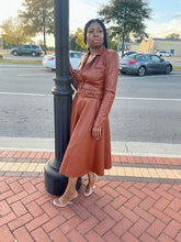 Load image into Gallery viewer, The Faux Leather Skirt Set (Brown)
