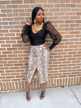 Load image into Gallery viewer, Snake Print Skirt (Taupe)
