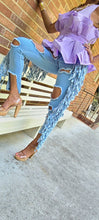 Load image into Gallery viewer, The Fringy High Waisted Jeans (Light Denim)
