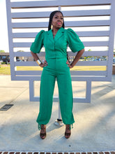 Load image into Gallery viewer, Green Crop Jacket Pant Set (Kelly Green)
