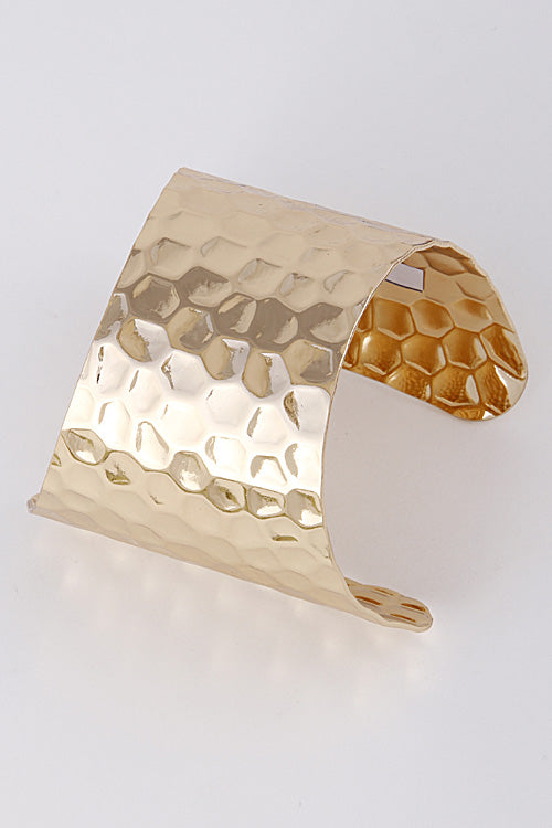 The Hexagon Patterned Open Cuff Bracelet